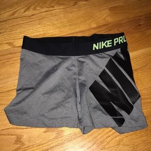 Gray dry-fit compression shorts